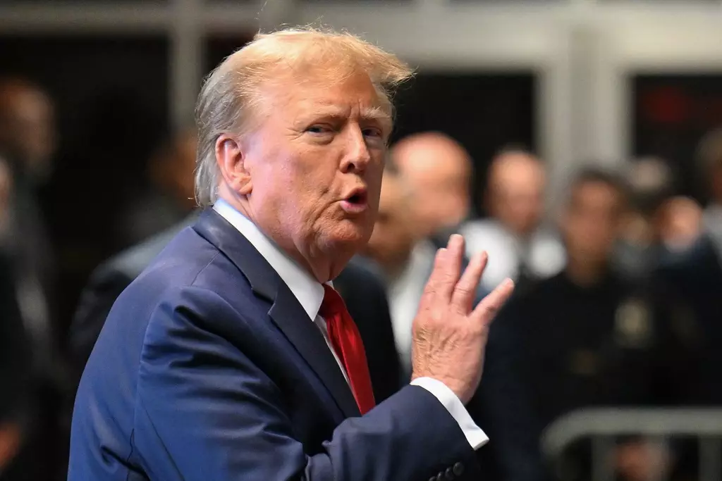 Top Stories Tamfitronics US Republican presidential nominee Donald Trump speaks to the press at Manhattan Criminal Court after a hearing in his case. (Angela Weiss/AFP)