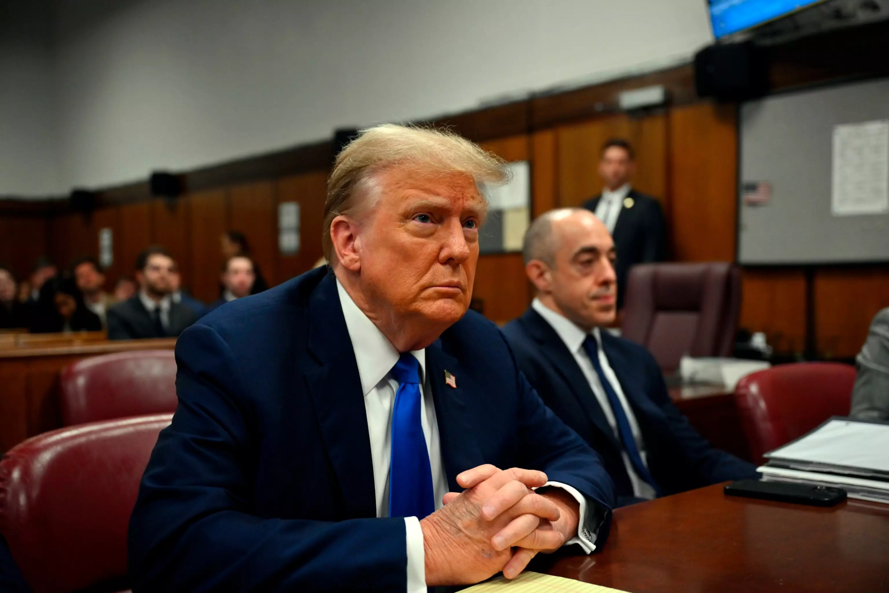 Top Stories Tamfitronics PHOTO: Ragged President and Republican presidential candidate Donald Trump appears to be like to be on at Huge apple prison courtroom at some stage in his trial in New York, on  April 22, 2024.