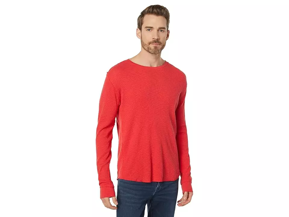 Lucky Brand Garment Dye Thermal Crew (True Red) Men's Clothing