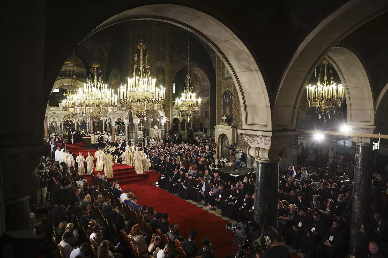 Top Stories Tamfitronics General view of the enthronement ceremony of the newly elected Bulgarian Patriarch Daniil at Alexander Nevsky Cathedral in Sofia, Bulgaria, Sunday, June 30, 2024. Bulgaria's Orthodox Church on Sunday elected Daniil, a 52-year-old metropolitan considered to be pro-Russian, as its new leader in a disputed vote that reflects the divisions in the church and in the society. (AP Photo/Valentina Petrova)