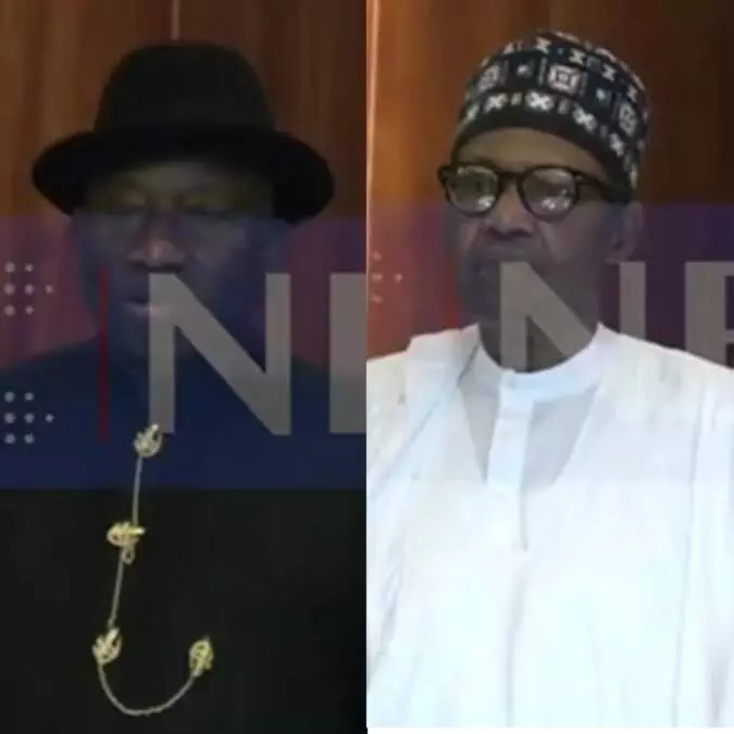 Buhari Keeps Silent as Jonathan Struggles with New National Anthem at Council Meeting [VIDEO]