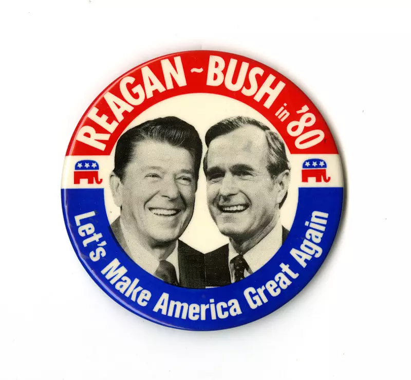 Top Stories Tamfitronics A pin from the 1980 presidential campaign. (Courtesy image)