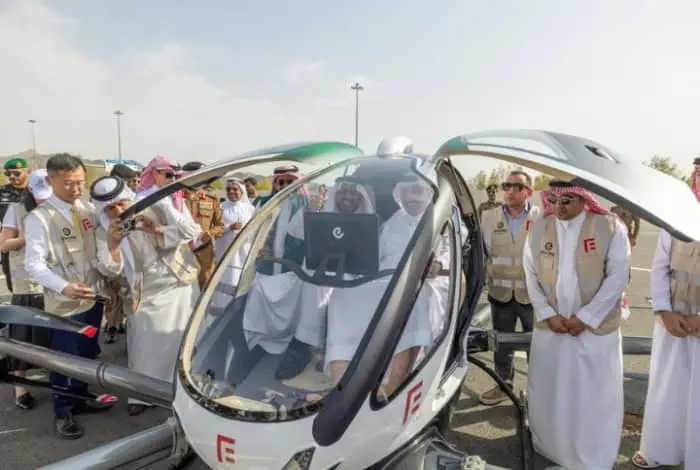 Technology tamfitronics Saudi, Chinese Companies Carry out Test Trial of Unmanned Air Taxi in Saudi Arabia