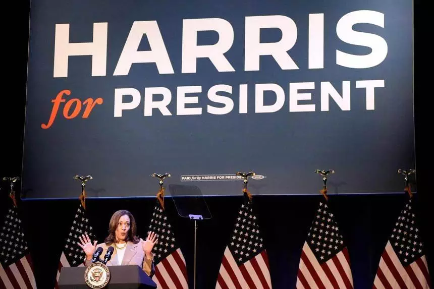 Kamala Harris campaign raises $268m in her first week of run for US president